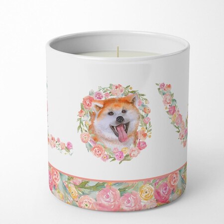 Carolines Treasures 3.75 x 3.25 in. Unisex Akita Love 10 oz Decorative Soy Candle WDK4530CDL